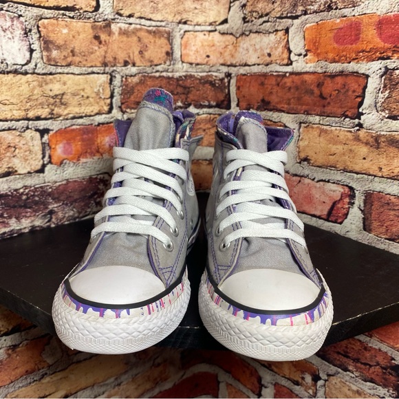 Converse ctas hi grey purple zipper splatter drip - Picture 3 of 7